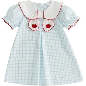 Little Girl Back To School Outfit Ruffle Short Sleeve A-line Summer Dress | Toddler Baby Girl First Day Of School Outfit Doll