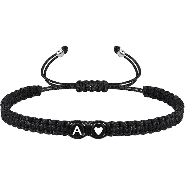 Handmade Initial Letter Bracelet For Women & Men - Adjustable Nylon Rope Bracelet With Stainless Steel Charm (Letter M) - Friendship Jewelry Gift - View #10