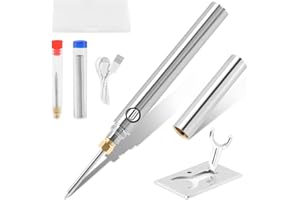 HKZTUY USB Rechargeable Portable Soldering Iron Kit - 15W Rapid Heat 788F Cordless Soldering Iron Pen for Home Appliance Repair