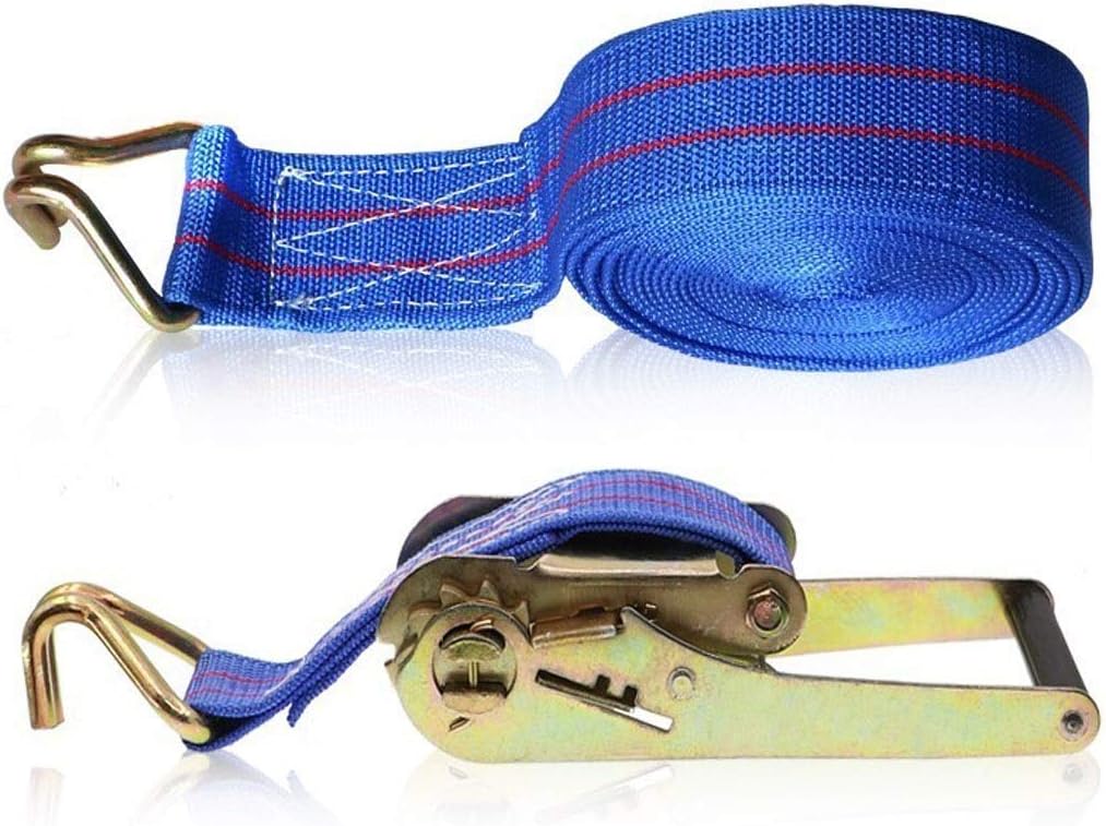 LXFYMX Ratchet Straps Ratchet Binding Band Used in a Mobile Equipment, Lawn Equipment, Motorcycle with Goods, Breaking Strength 4000KG Ratchet Straps with Hooks (Size : 12M)
