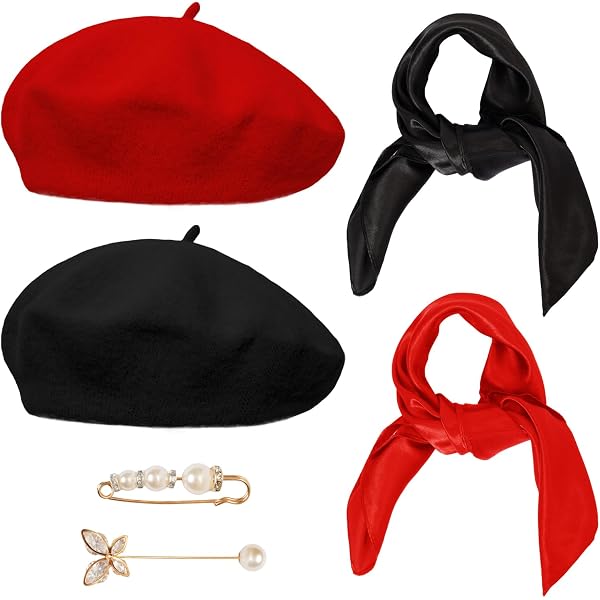 Amazon.com: Jamntower 36 Pcs Wool Beret Hats Solid Color  display picture 3