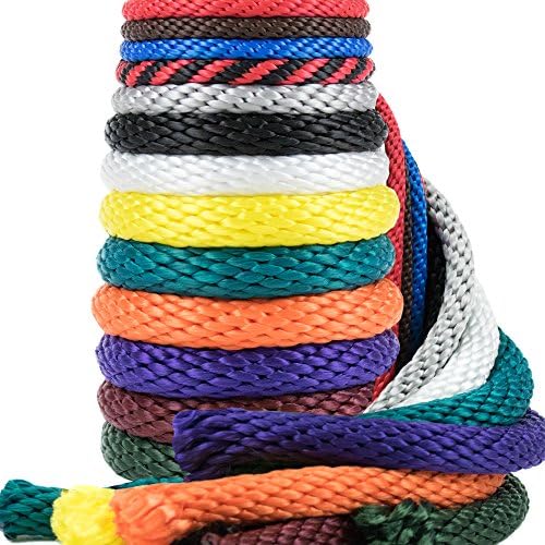 Golberg Rope 1/4-Inch 3/8-Inch 1/2-Inch 5/8-Inch 5/16 - Inch Solid Braid Utility Rope Made in USA - Multifilament Polypropylene MFP Derby Rope Boating Rope - Mildew Resistant - 10 X RED