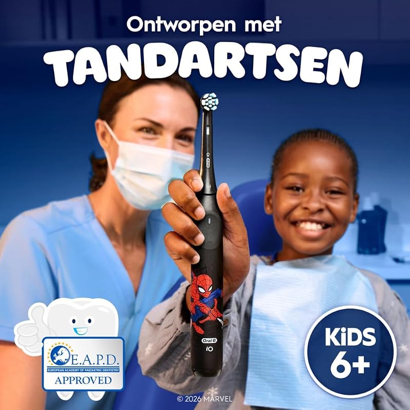 iO Kids Marvel Spiderman, testina per spazzolino elettrico, per bambini dai 6 anni in su, delicata su denti e gengive traballanti, per denti puliti, confezione da 2