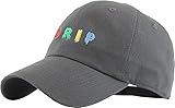 KBSV-161 DGY Drip Dad Hat Embroidered Cotton