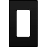 ENERLITES 1-Gang Black Screwless Decorator Switch Outlet Wall Plate Cover | Size 4.68" x 2.93", 1 Pack Fits light switch/outlet/receptacle, Gloss Finish, Unbreakable Polycarbonate, UL Listed