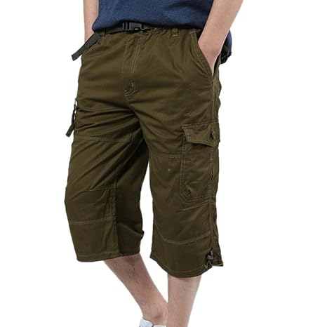 Internet-Herren Herren Hose 3/4, Nicolas 3/4 Cargo Shorts Freizeithose Bermuda Capri Hose 3/4 Hose Trainingshose Jogginghose 