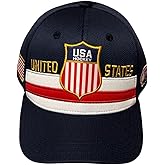 US Hockey Shield Logo Stripe Hat Cap | Premium Quality, Comfort & Style | Cotton | Fan Gear Limited Edition | Officially Licensed Apparel Blue