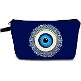 YULUENZE Blue Eye Pattern Present Evil Eye Makeup Bag Cute Small Organizer Bag with Zipper Evil Eye Print Cosmetic Bag Birthday Presents for Women Friends Sisters