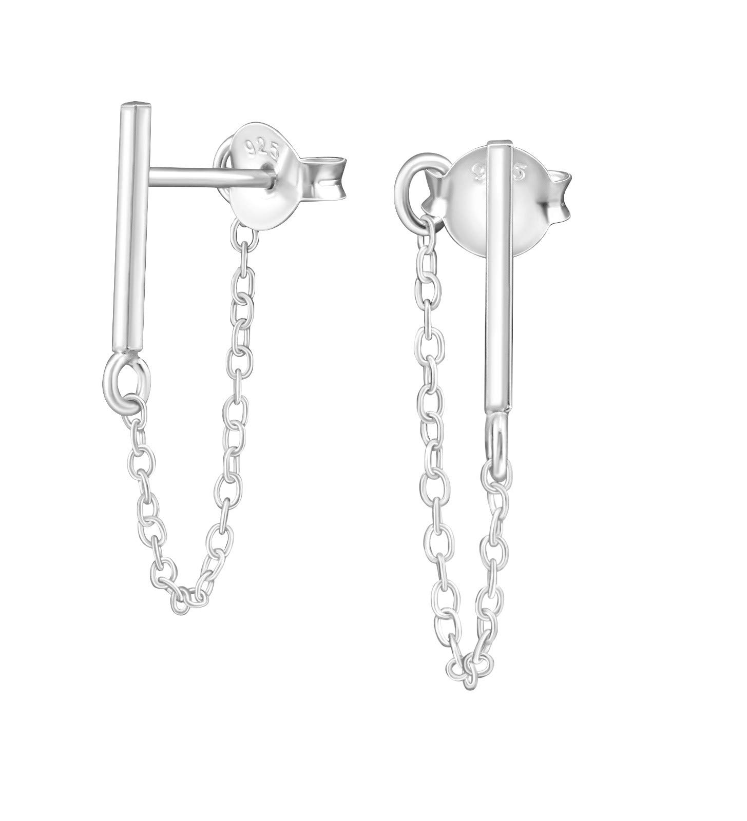 925 Sterling Silver Women 925 Sterling Silver Bar Stud Earrings for Women & Girls – Everyday Jewellery Gift Boxed