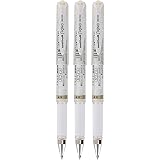 Uni-Ball Signo UM-153 Gel Ink Rollerball Pen, 1.0mm, Broad Point, White Ink, Pack of 3