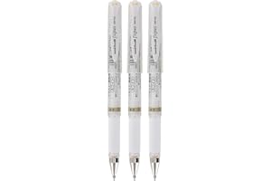 Uni-Ball Signo UM-153 Gel Ink Rollerball Pen, 1.0mm, Broad Point, White Ink, Pack of 3