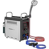 CAMPLUX Nano 3 Portable Propane Water Heater with Pump Kit, Compact & Lightweight Design, Quick Connect Pump Cables & Extensi