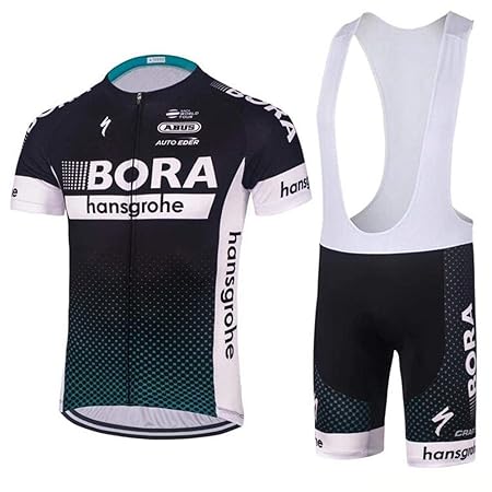Herren Radtrikot Set 3D Gepolsterte Trägerhose Sommer Atmungsaktiv Kurzarm Bike Shirts Fahrradanzug