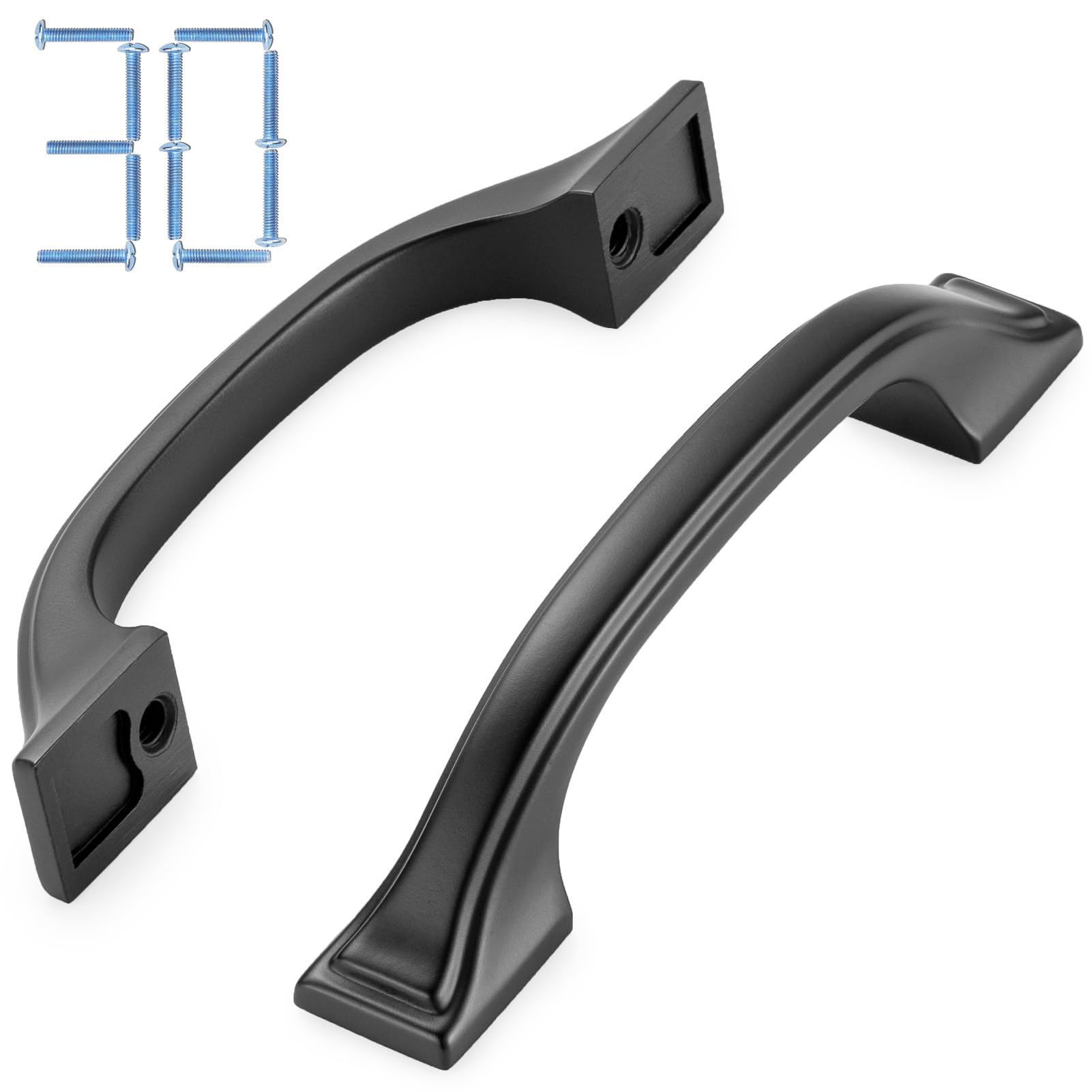 KOOFIZO 30 Pack 3 Inch Black Kitchen Cabinet Pulls Matte Black Cabinet Handles Black Cabinet Hardware for Kitchen Cabinets 1958 Drawer Dresser Cupboard Bedroom Image