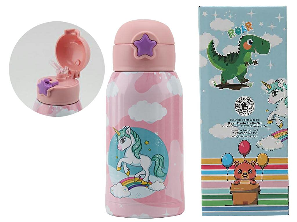 THERMAL BOTTLE WITH CANNUCCIA UNICORNO 500 ML AUTOMATIC OPENING - MPBB01UNICORNO