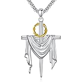 KQF Cross Necklace S925 Sterling Silver Jesus Religious Christian Necklace Faith Hope Love Pendant Jewelry for Women Men