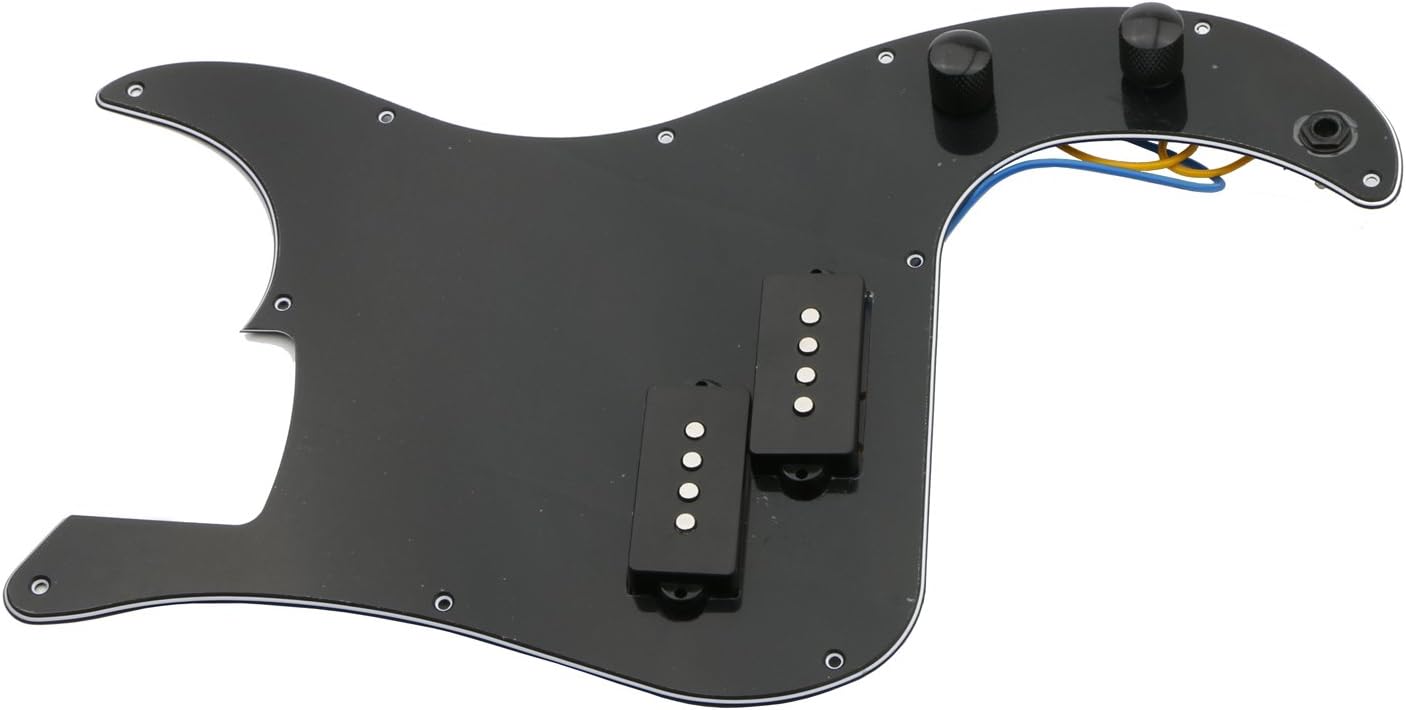 Electric Guitar Bass Pickup Humbucker Kit Pickguard Scratch Prewired Guard Plate Loaded PB with Black