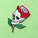 Skull Rose Applique Embroidered Flower Iron On Sew On Patch