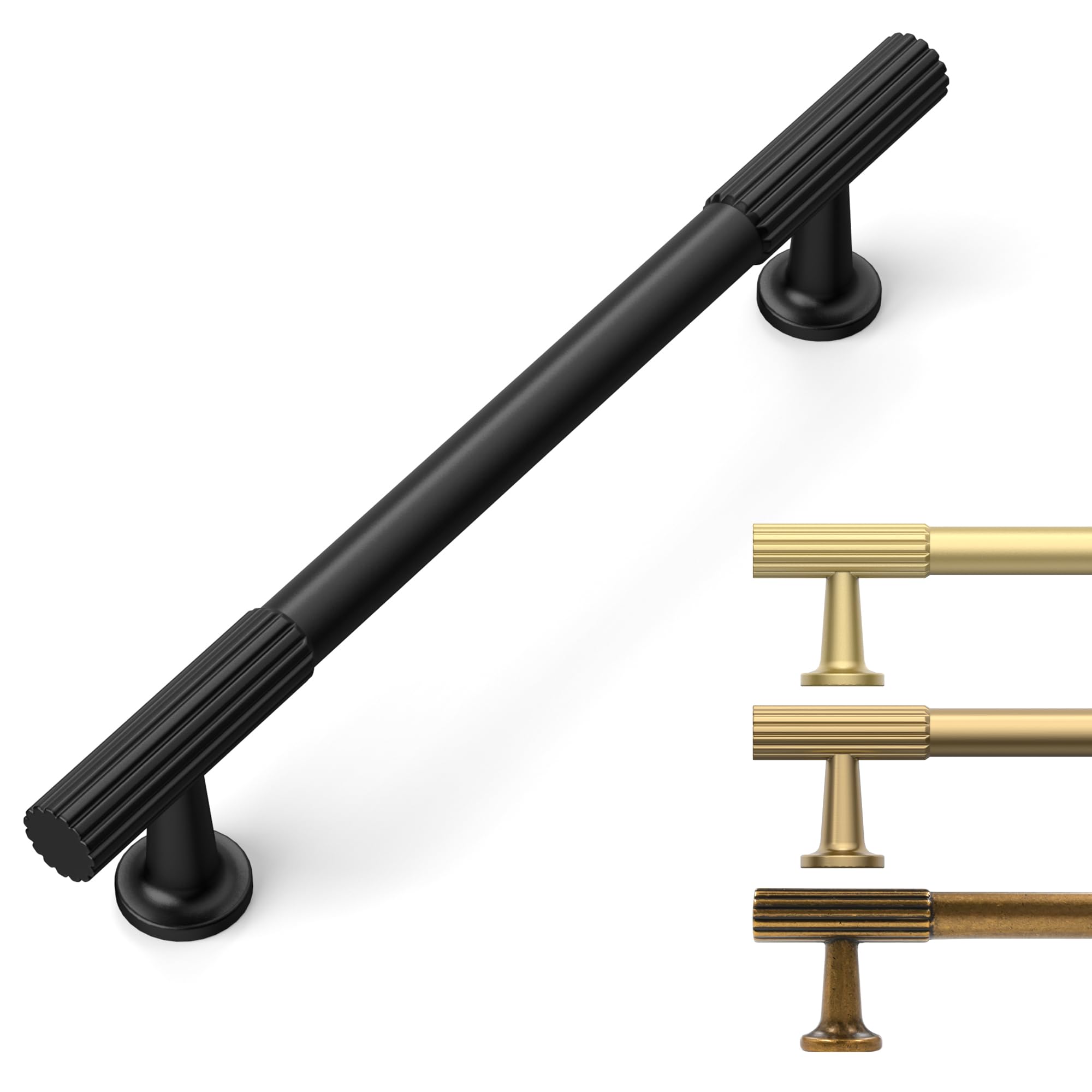 Photo 1 of 9BUILD 10 Pack 5 Inch Matte Black Cabinet Pulls Kitchen Cabinet Handles Black Cabinets Hardware Kitchen Drawer Pulls
