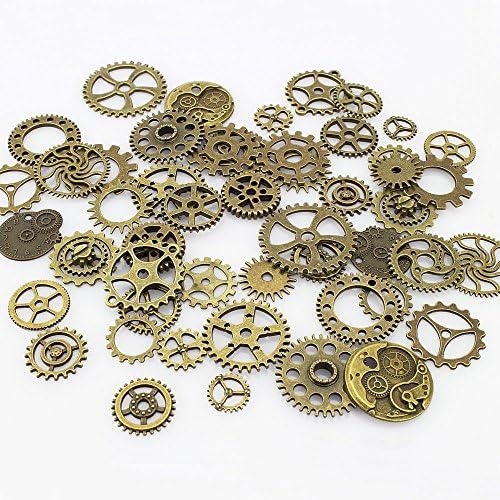 Antique Bronze Steampunk Gears Crafting Charms Clock Watch Wheel Gear Pendant Charms ,50 Pcs