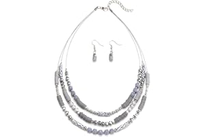 Errally Layered Clay Bead Necklaces for Women Boho Beaded Statement Necklace Costume Jewelry Sets for Women Mothers Day Gifts
