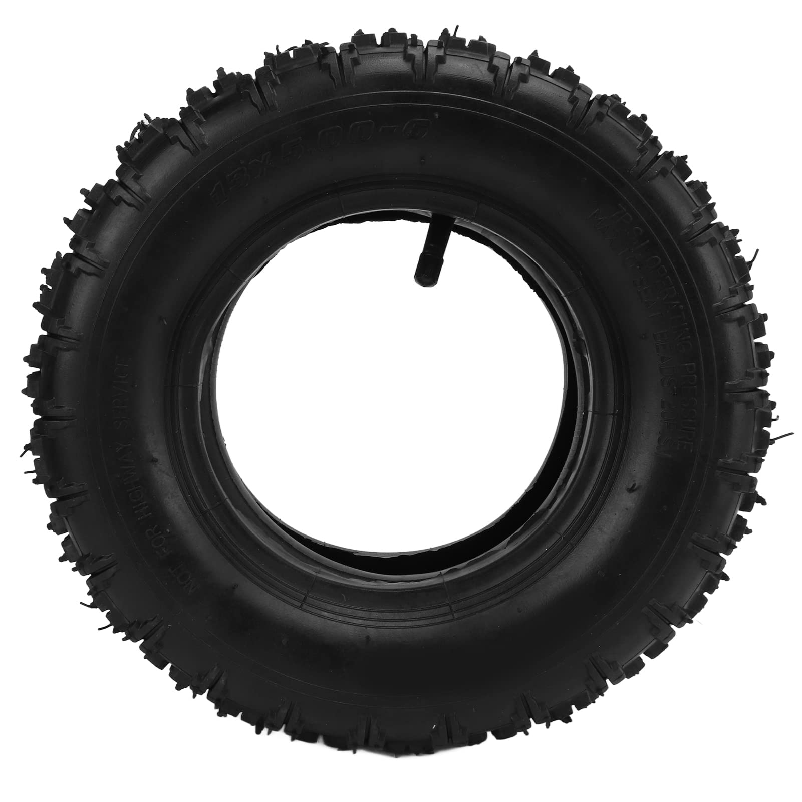 13x5.00‑6 Tire, Inner and Outer Tube Set Thickened Tyre Anti Slip Texture Snow Plow Tires with Straight Valve Stem for Lawn Mower Snow Plow