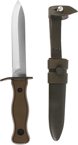 normani Bundeswehr BW Kampfmesser nach TL zerlegbar mit Metallscheide und Lederaufhängung in Schwarz und Oliv