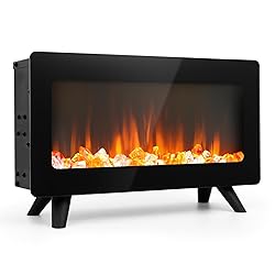16" Freestanding Electric Fireplace Heater - Fire
