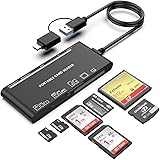 USB C USB3.0 Multi Card Reader for SD, CF, Micro SD, XD, MS Cards - 7 in 1 Adapter Hub for Windows, Mac, Linux, Android