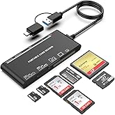 USB C USB3.0 Multi Card Reader for SD, CF, Micro SD, XD, MS Cards - 7 in 1 Adapter Hub for Windows, Mac, Linux, Android