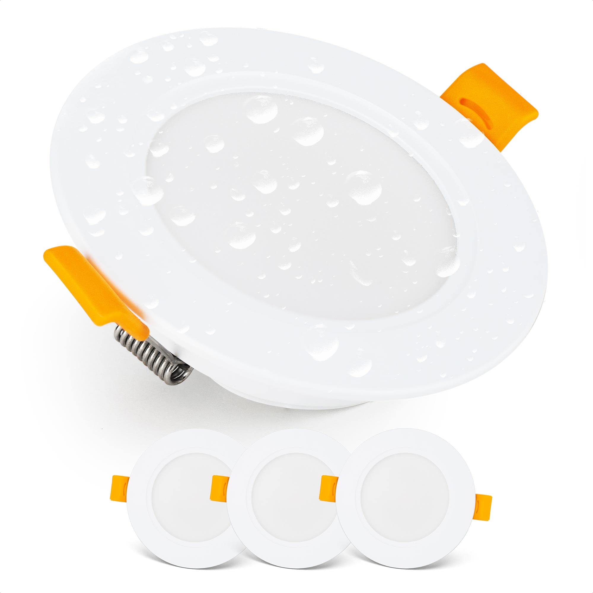 EMOS LED Downlights for Ceiling, 5W/500 Lumens, Neutral White 4000K | IP54 Waterproof LED Spot Lights for Bathroom etc. | Set of 3 Recessed LED Ceiling Light, White