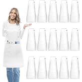 IMERAGO 15-Pack Adult Aprons for Women Men, Adjustable Strap, 2 Pockets | Durable &amp; Wrinkle-Resistant; Quick-Dry, Machine Washable; Ideal for Cooking, Painting, BBQ, Gardening, Crafting; Unisex S/L