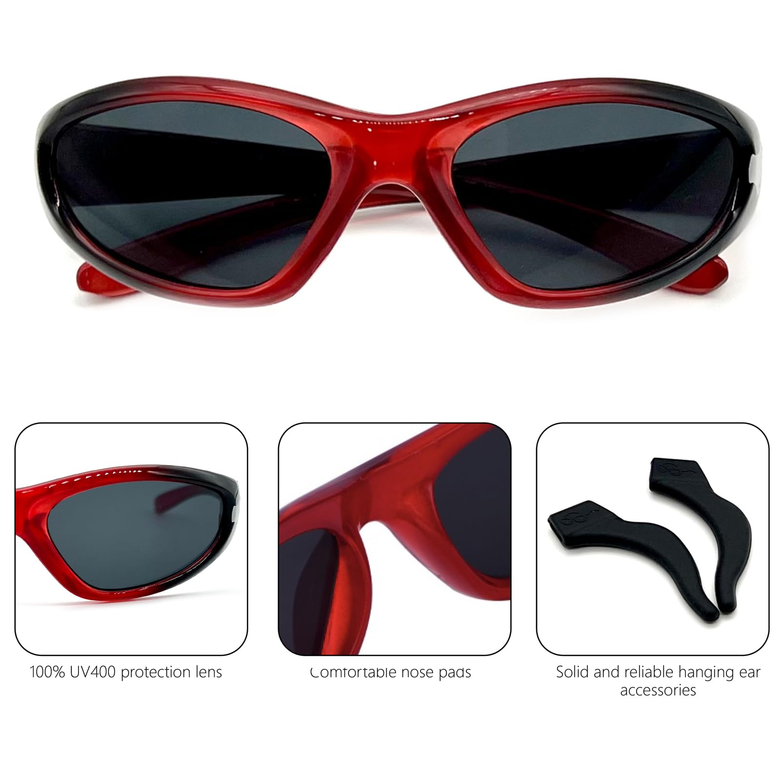 XINB LOOK 3-pairs Kids fashionable flame texture Sunglasses, for Kids Age 3-10, Toddler Sunglasses Boys Anti-UV Protection