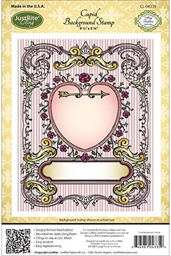 Justrite Papercraft Cling Background Stamp 4.5x5.75-Cupid