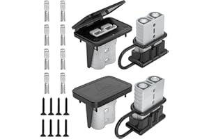 Muelnmey 120 Amp Battery Quick Connect/Disconnect Connector Kit, 2-6 Gauge 600V with Mounting Bracket Waterproof Cap for Cars, Winches, Trailer(4 Pack) - Gray