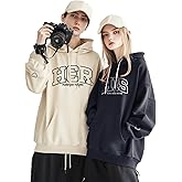 domirica Couples Hoodies Pullover Unisex Hooded Matching Valentines Custom Hoodie with Pockets