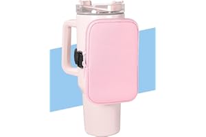FECBK Upgrade Water Bottle Pouch For Stanley Quencher Adventure 40 oz & Stanley IceFlow 20 oz 30 oz Tumbler Bag with Dual Zipper for Outdoor Gym Stanley Cup Accessories for Phone Cards Keys Cash(Pink)