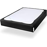 Box Spring Cover Twin Size, Alternates for Bed Skirt, Smooth and Elastic Woven Fabric Wrap Around 4 Sides of The Box Spring, Wrinkle & Fading Resistant, Washable, Dustproof, Black
