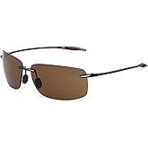 JULI Sports Sunglasses for Men Women Tr90 Rimless Frame for Running Fishing Golf Surf Driving MJ8009