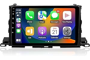 ViaBecs Android 13.0 6G 128G Car Stereo Wireless Apple CarPlay for Toyota Highlander 2014-2019, 10.2" HD Touch Screen Radio Bluetooth GPS Navigation, 2.4GHz & 5GHz WiFi, SWC, DSP 48-EQ AM FM Radio