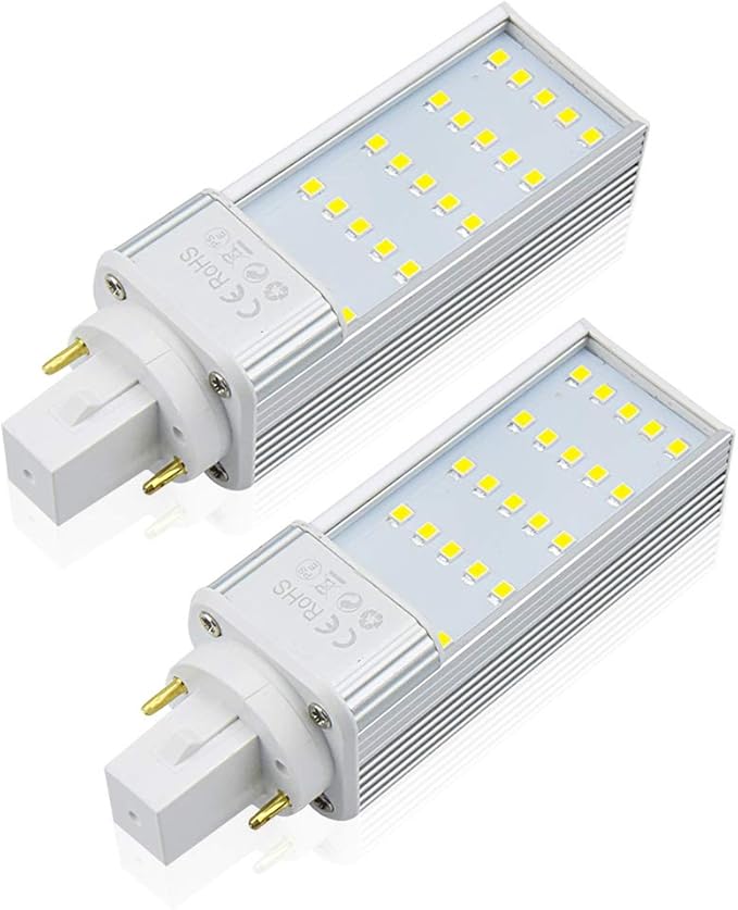 7W G24/G24D PL LED Light Bulb, G24 2 Pin Base PL Retrofit Horizontal