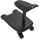 Ingenuity Foldaway Ride-On Board with Removable Seat, 2-in-1 | Standing or Seated Toddler Ride, Folds with Stroller, Compatible with 3DSuite Stroller