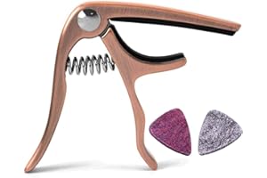 BESTSOUNDS UKULELE CAPO - 4 String for Soprano, Concert, Tenor Ukulele Zinc Alloy Professional Capo Heavyweight Feeling with 2pack Ukulele Felt Picks (Bronze)