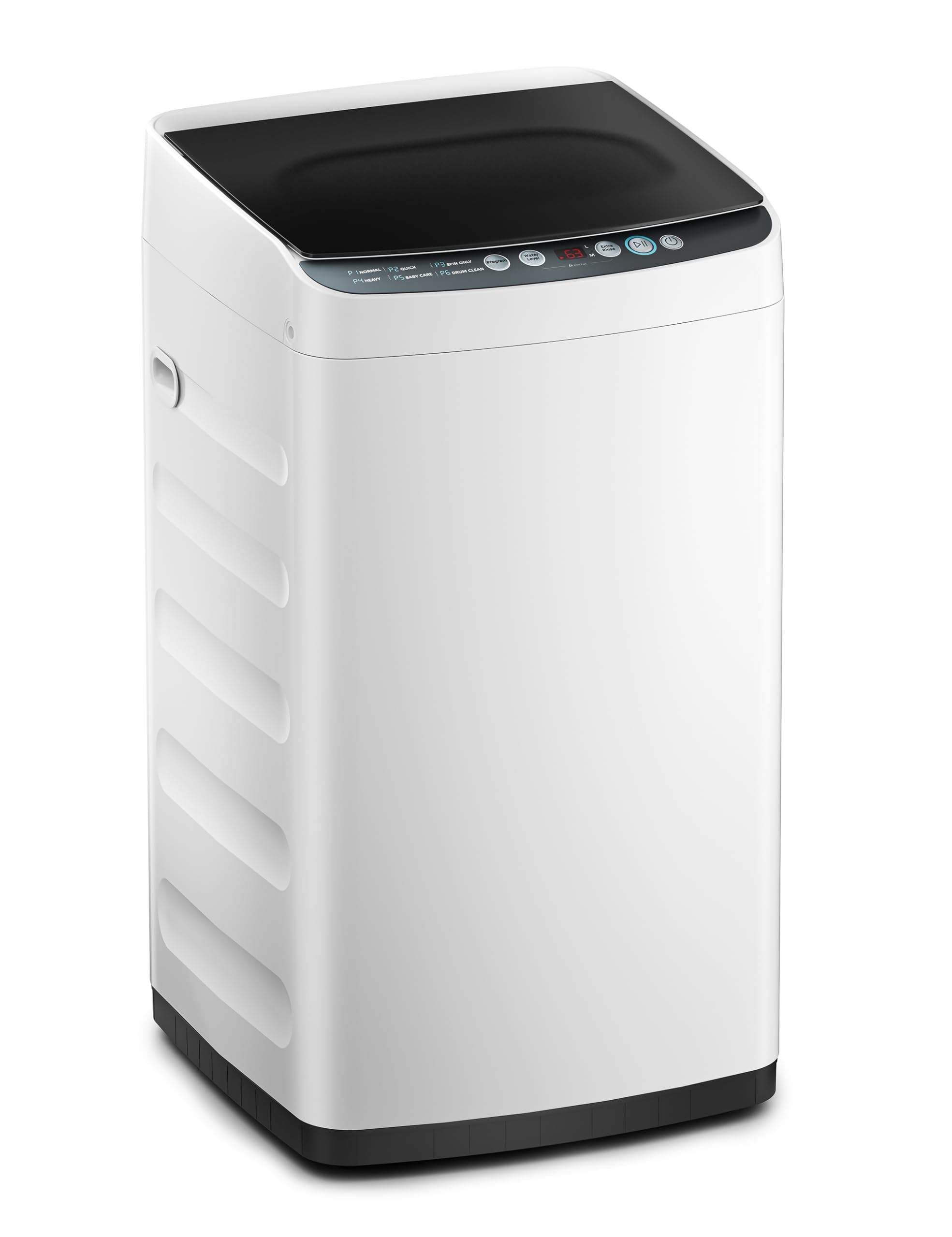 Photo 1 of Midea MLTW09M1BWW Portable Washer with 6 Cycles, Drum Clean, Quick, Stainless Steel Tub, Transparent Lid, LED Display Washing Machine, 0.9 cu. ft, White