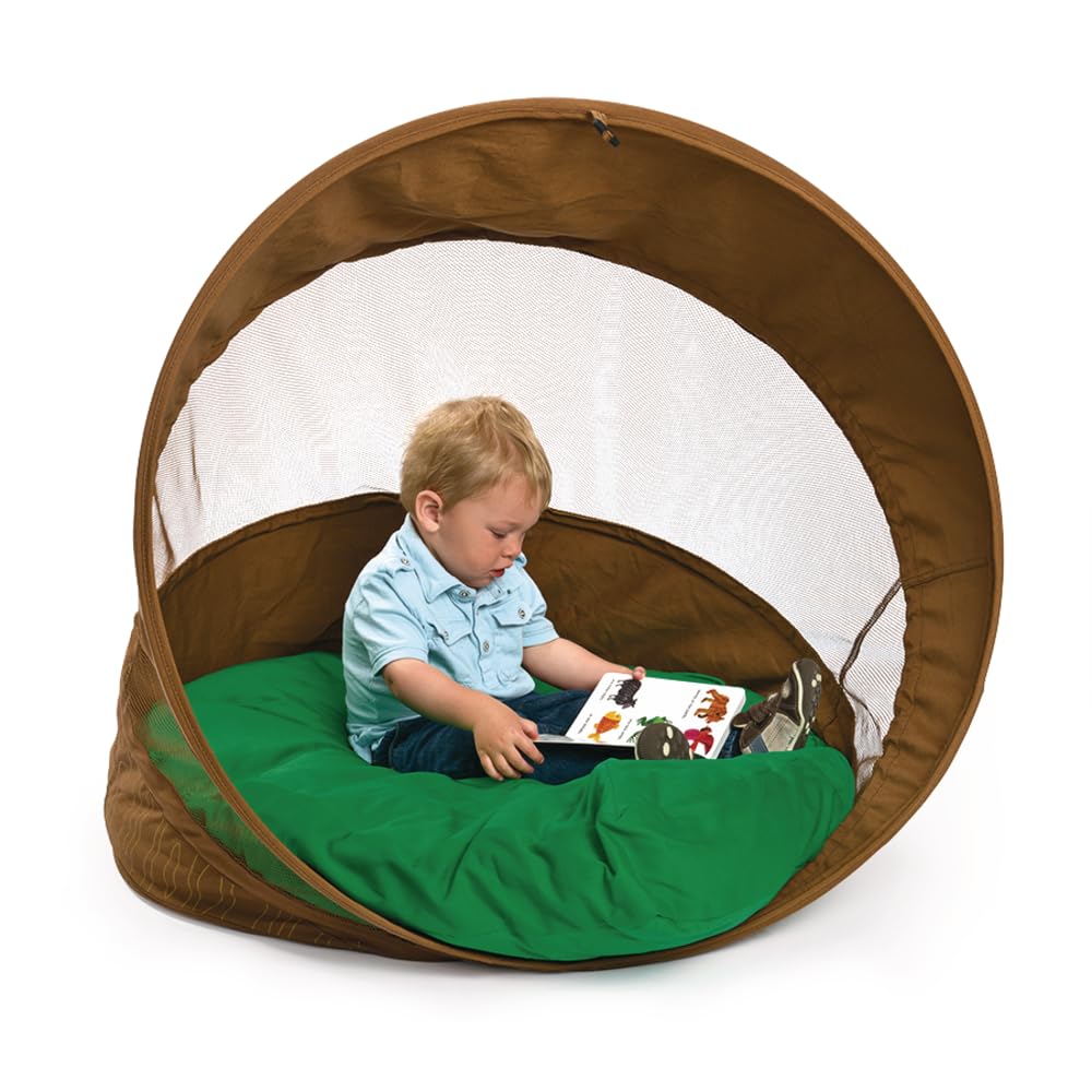 Hideaway Log Chair with Cushion by Environments, Portable Pop-Up Woodland Play Tent, Kids Retreat for Calming Space, Perfect for Quiet Time and Reading