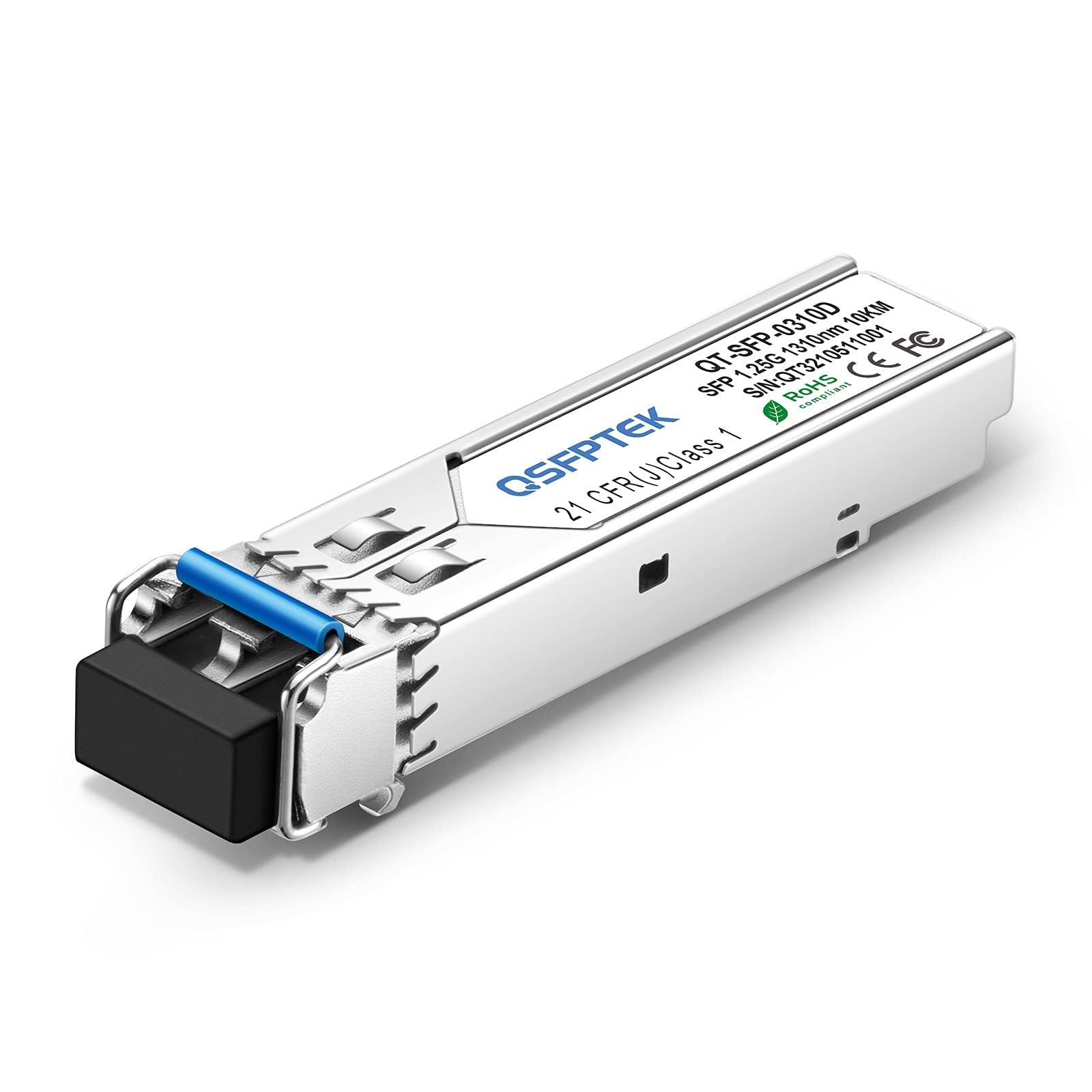 QSFPTEK 1.25G Gigabit SFP Module, 1000BASE-LX/LH 1310nm 10km DDM Single-Mode LC Mini-GBIC Transceiver for Cisco GLC-LH-SMD/GLC-LX-SM-RGD, Ubiquiti UF-SM-1G, Netgear, Mikrotik, other Open Switches