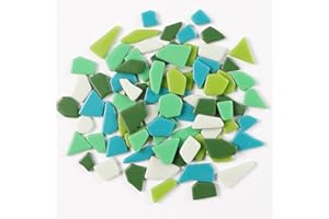 BUENOARTE 1 LB Mini Irregular Enamal Mosaic Glass Tiles for Crafts Bulk Mosaic Supplies, Random Small Size of Broken Recycled Glass Mosaic Pieces for DIY Mosaic Making (RB300)