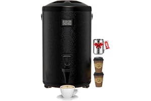 XVEZUA Insulated Beverage Dispenser 3.2 Gallon - Thermal Hot Beverage Dispenser, Hot and Cold Drink Dispenser with Spigot for Hot Water Coffee Chocolate Tea Cold Milk Cocoa, Black, Non-electric,N14