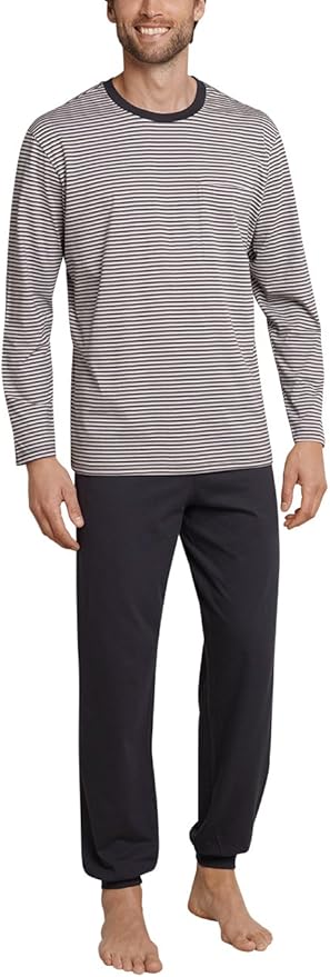 Schiesser heren pyjama lang 175605 nachtblauw Schiesser heren pyjama lang 175605 nachtblauw