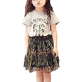 FANCYKIDS Girls Toddler Baby Kids Children's Shirt Top Cute Camouflage Camo Tutu Skirt Outfit 2 Piece Set